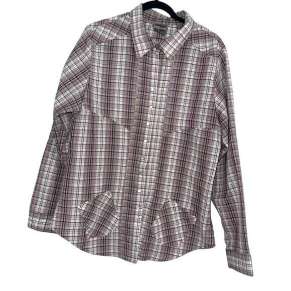 Hi-Tec  Women's  Long Sleeve Plaid Shirt XL 100% Polyester - Picture 1 of 9